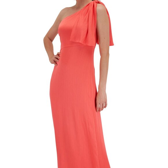 Sachin & Babi Coral Chelsea One-Shoulder Georgette Gown - Picture 1 of 4